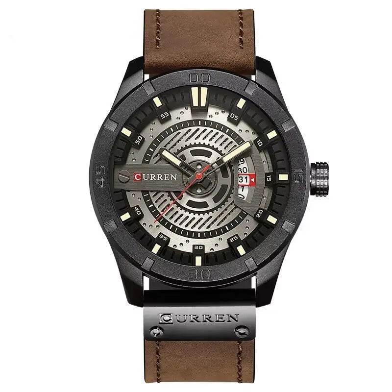 EMESA HOME Luxury Watch Brand - CURREN Men Military Sports Watches, Men's Quartz Date Clock, Casual Leather Wrist Watch - EMESA HOME™