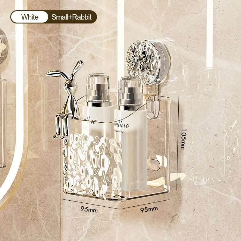 EMESA HOME Wall-Mounted Water Ripple Bathroom Storage Rack, No-Drill Suction Cup Basket - EMESA HOME™