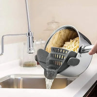 EMESA HOME Adjustable Silicone Clip-On Colander – Kitchen Sink Strainer for Pasta, Noodles, Vegetables & Fruit - product image