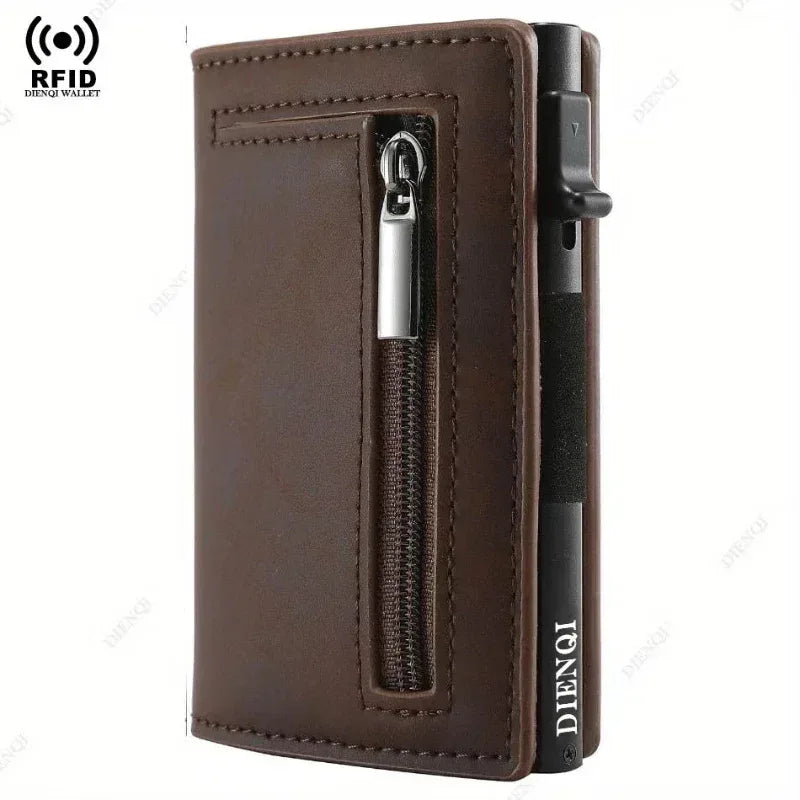 EMESA HOME Magnetic Pop-Up Card Holder – RFID Blocking Minimalist Leather Wallet for Men - EMESA HOME™