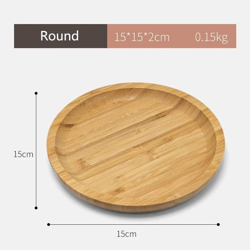 EMESA HOME Simple Japanese Bamboo Tea Tray Kitchen Storage Serving Trays Home Hotel Platter Plate for Dessert Breakfast Coffee Food Tray - EMESA HOME™
