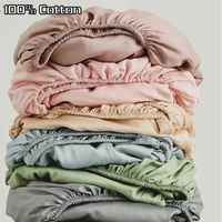 EMESA HOME 100% Cotton Fitted Sheet: High-quality, versatile mattress cover with elastic bands for a secure, non-slip fit on various bed sizes. - product image