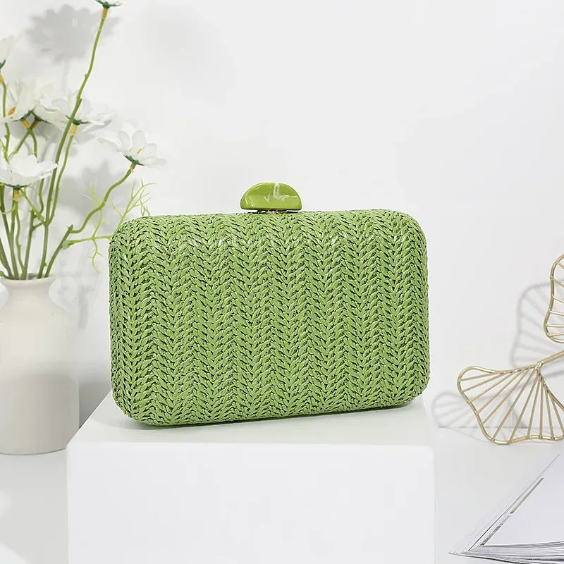 EMESA HOME Woven Straw Evening Clutch Bag for Women – Summer Party & Wedding Purse - EMESA HOME™