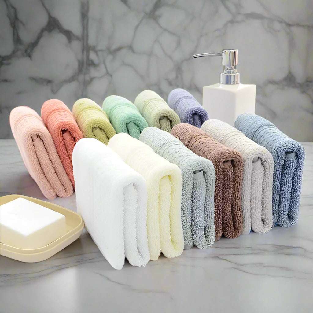 EMESA HOME-100% Cotton Face Towel - Absorbent, Pure Hand Wash, Hair Shower, Microfiber Towel, Bathroom, Family, Hotel