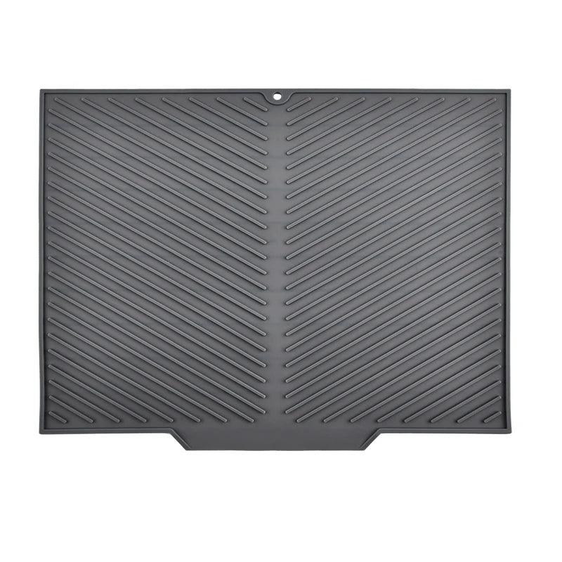 Rectangular Gray filter with a chevron pattern on a white 