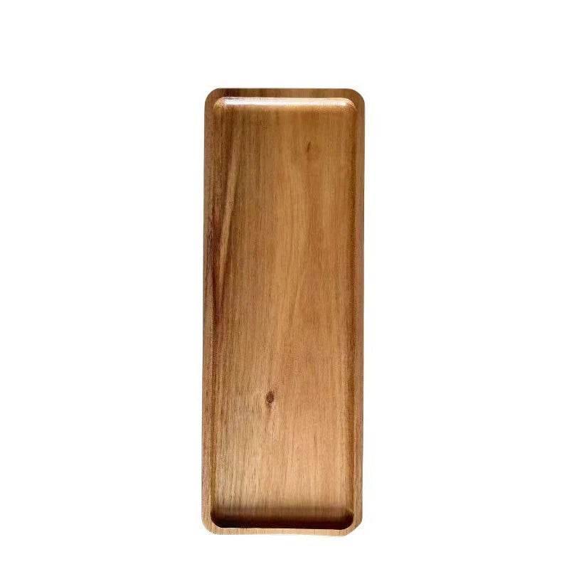 EMESA HOME Japanese-Style Solid Wood Food Tray – Round & Rectangle Dessert Plate, Snack, Fruit, Tea Saucer, Bread Serving Board - EMESA HOME™