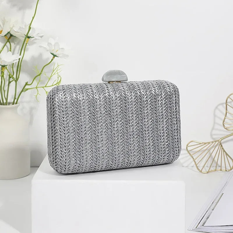 EMESA HOME Woven Straw Evening Clutch Bag for Women – Summer Party & Wedding Purse - EMESA HOME™