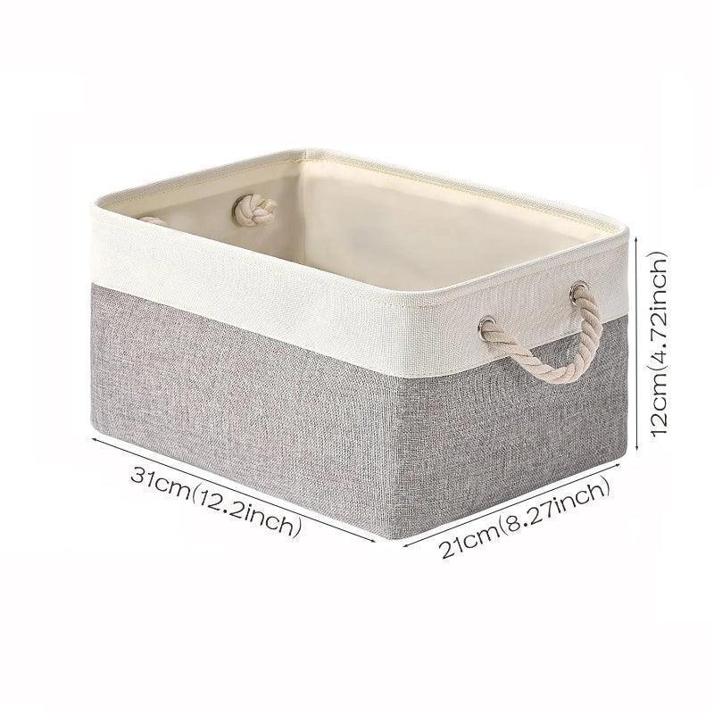 EMESA HOME Cotton Linen Folding Storage Basket – Organizer for Toys, Clothes, Sundries – Cabinet Bag, Collapsible Laundry Hamper for Home Use - EMESA HOME™