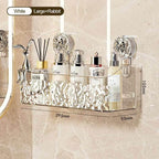EMESA HOME Wall-Mounted Water Ripple Bathroom Storage Rack, No-Drill Suction Cup Basket - EMESA HOME™