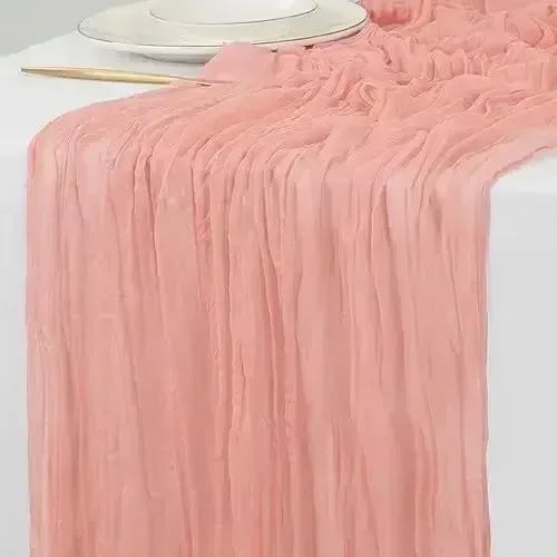 EMESA HOME Gauze Table Runner – 90×300cm Rustic Boho Table Decor for Dining, Wedding, Party, or Decoration - EMESA HOME™