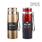 Two insulated bottles, one gold and one red, with 'Bottle Sport' branding on a white background.