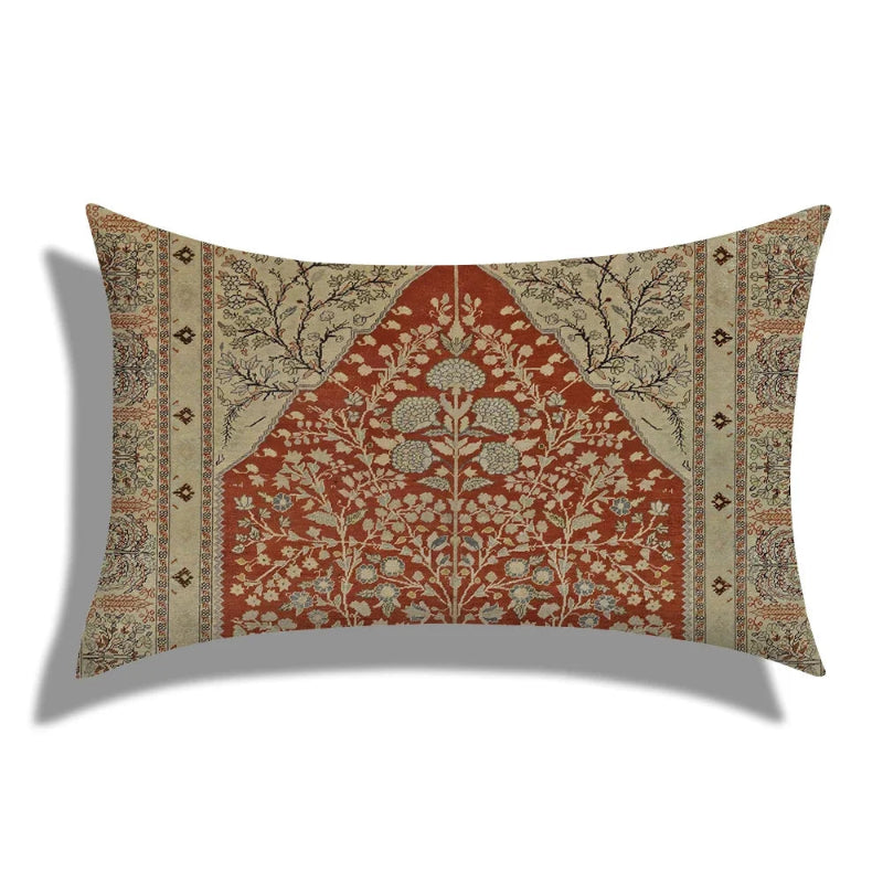 Decorative pillow with intricate floral pattern on a white background