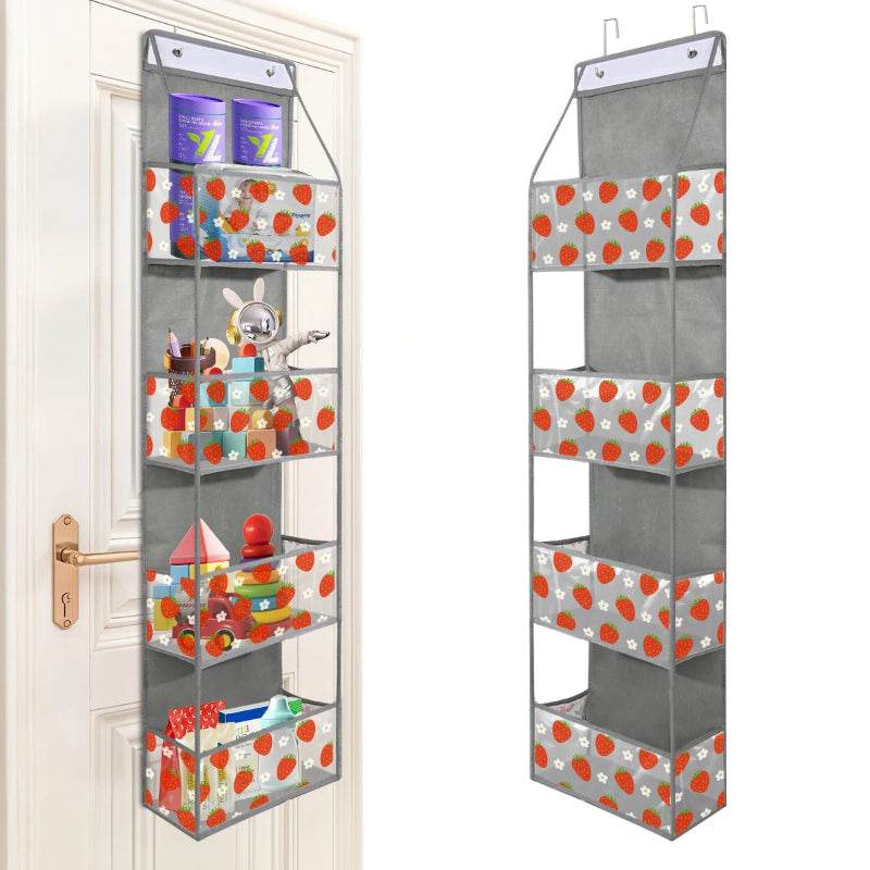EMESA HOME Over-the-Door Hanging Organizer – 4/6 Layer Storage for Cosmetics, Nursery, Bathroom, Closet, Bedroom & Dorm 4 Layers-GY
