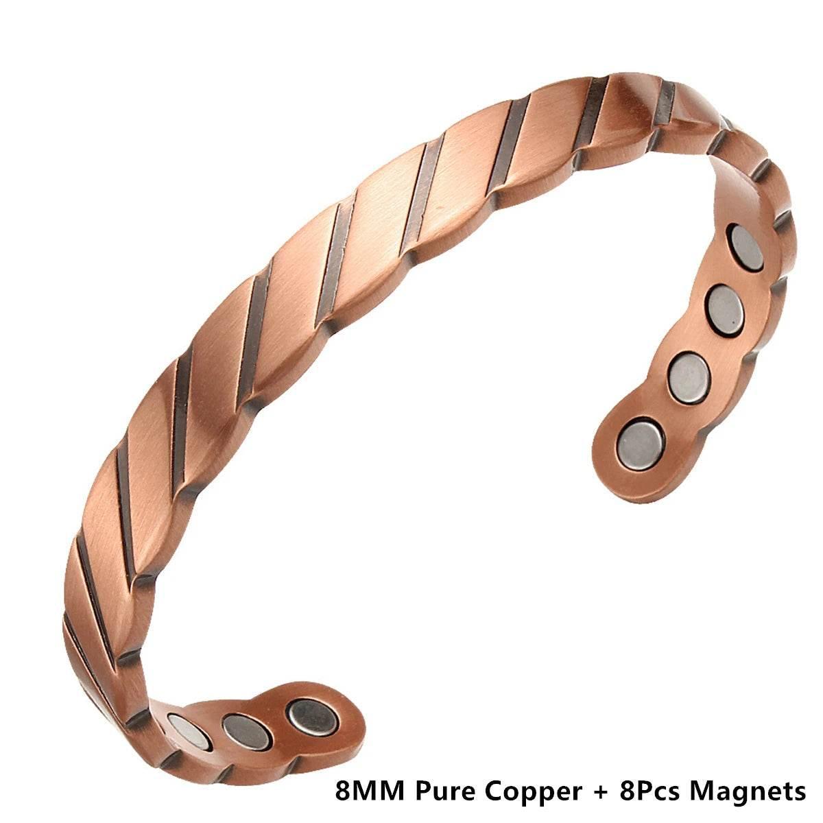 EMESA HOME Vintage Pure Copper Cuff Bracelet with 18Pcs 3500 Gauss Strong Magnets - EMESA HOME™