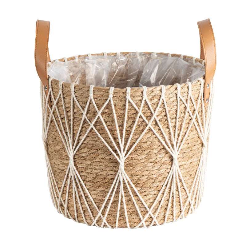 EMESA HOME Fancy Natural Planter Basket Wicker Flower Pot  Bamboo Seagrass Storage Baskets Toy Holders Home Garden Decor