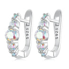 EMESA HOME 925 Sterling Silver Rainbow CZ Huggie Hoop Earrings – Multicolor Hypoallergenic Everyday Jewelry for Women - EMESA HOME™