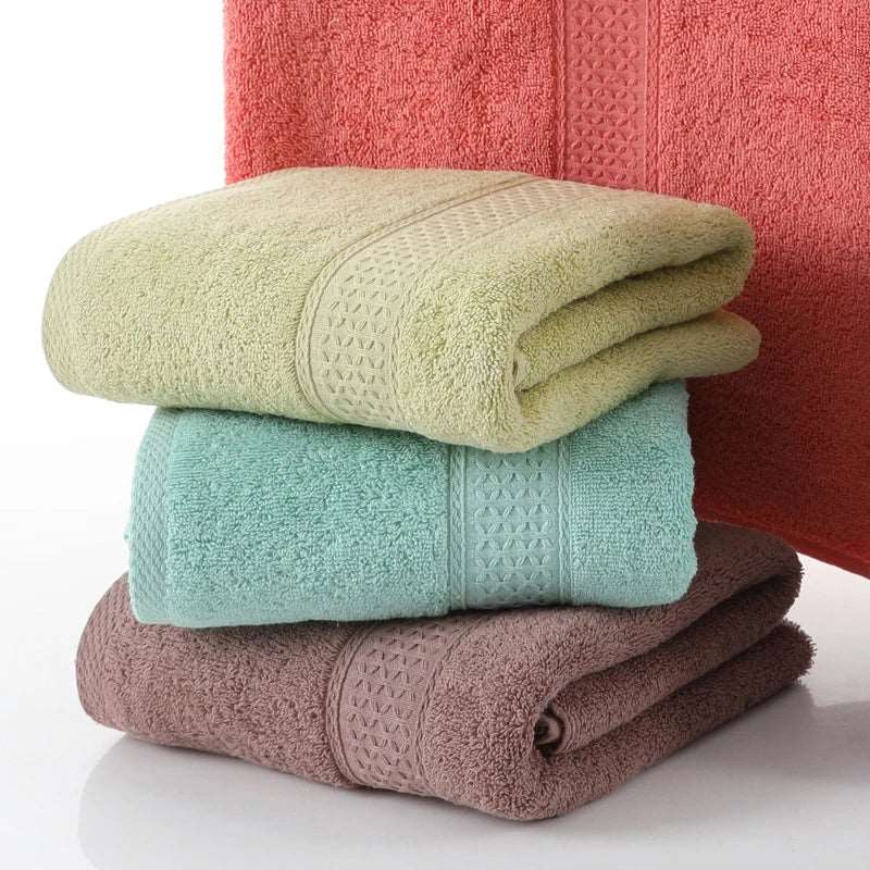 EMESA HOME-100% Pure Cotton Thickened Bath Towel - Soft, Absorbent, Jacquard Plain Color, Large Adult Towel for Home Use