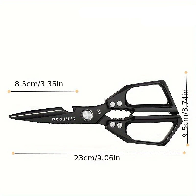 EMESA HOME Multifunctional Kitchen Scissors, Chicken Bone Scissors, Fish Scale Scraper, Bottle Opener, Walnut Clip, Kitchen Knife