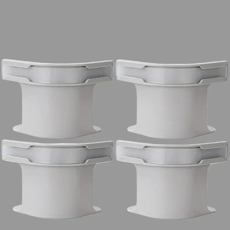 Four gray plastic parts with a yellow label indicating '4 pcs' on a white background.