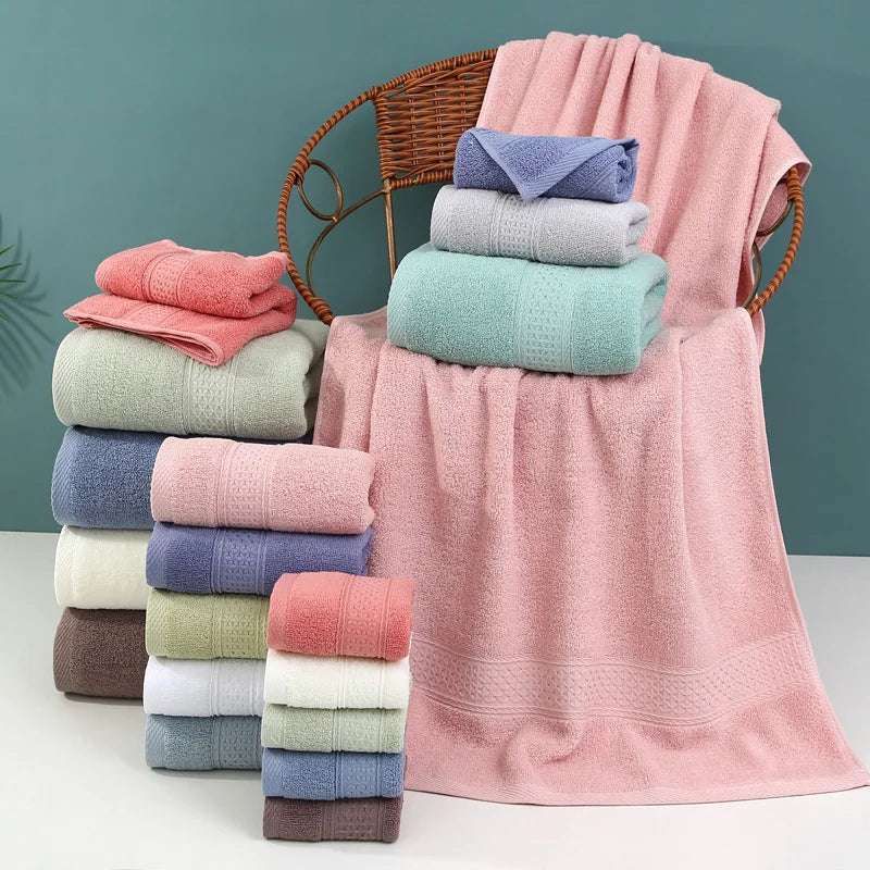 EMESA HOME-High Quality Pure Cotton Thick Adult Towels - Soft and Absorbent Towels for Home Use, Daily Face Towels