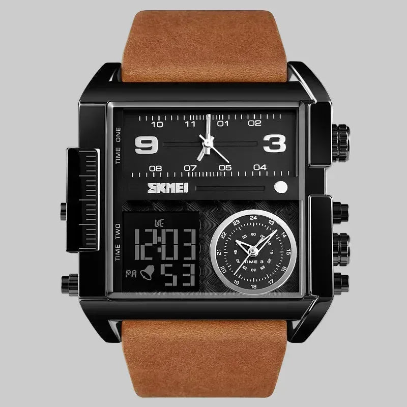 EMESA HOME Men Sports Watch – Quartz Movement 3 Time Military Style Digital Wristwatch - EMESA HOME™