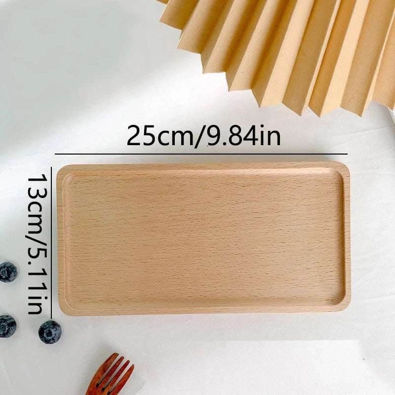 EMESA HOME Wheat Stalk Round Wooden Tray, Japanese-Style Heat-Resistant Dessert Plate for Coffee & Tea - Emesa Home