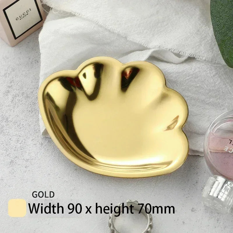 EMESA HOME Gold & Silver Stainless Steel Water Drop-Shaped Cosmetics, Jewelry & Dining Tray – Multi-Functional Home Storage Container - EMESA HOME™