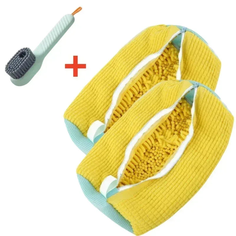 EMESA HOME Shoe Washing Machine Bag & Cleaning Brush Set – Durable Laundry Shoe Protector with Soft Bristle Brush - EMESA HOME™