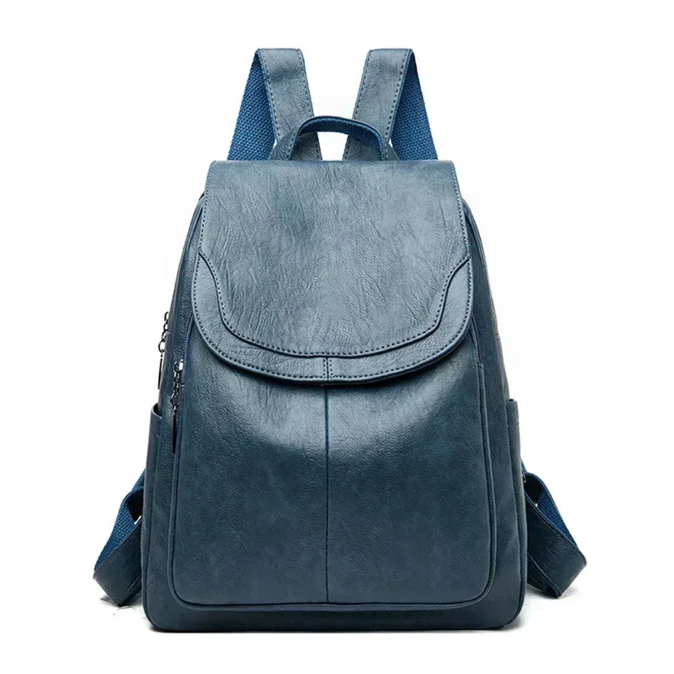 EMESA HOME Vintage PU Leather Backpack for Women – Large Capacity Travel, School, and Daily Use Bag - EMESA HOME™