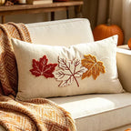 EMESA HOME Autumn Embroidered Farmhouse Decorative Cushion Cover