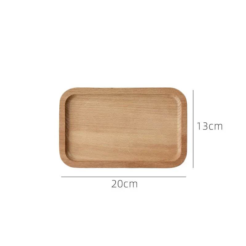 EMESA HOME Japanese-Style Wooden Tableware – Solid Wood Oval Dessert Plate, Snack Tray, Fruit Plate & Cup Coaster 05 M