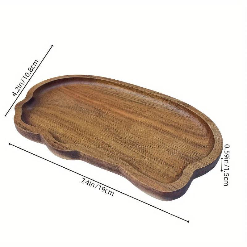 EMESA HOME Japanese Solid Wood Fruit Plate, Multi-Size Wooden Tray, High-Quality Fruit & Snack Serving Tray Little Cloud 6 Inches