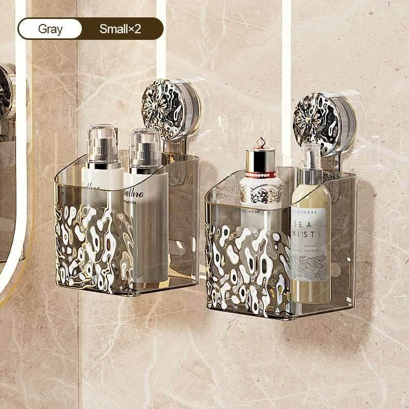 EMESA HOME Wall-Mounted Water Ripple Bathroom Storage Rack, No-Drill Suction Cup Basket - EMESA HOME™