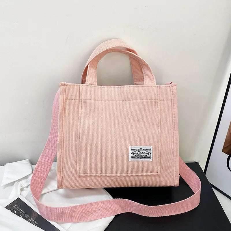 EMESA HOME Vintage Corduroy Tote Bag, Retro Crossbody Messenger Handbag & Shoulder Purse for Women - EMESA HOME™