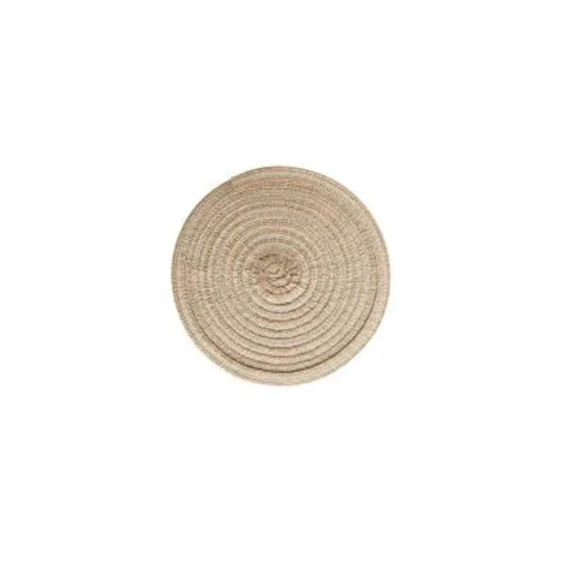 EMESA HOME 6pcs Table Mat Set: Woven Ramie placemats for a non-slip dining experience, perfect for bowls, tableware, and drink cups. - EMESA HOME™