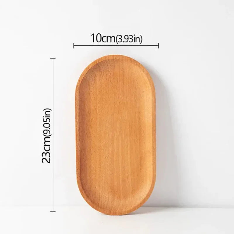 EMESA HOME Beech Wood Serving Plate – Oval Decorative Fruit Candy Dessert Tray Tableware - EMESA HOME™