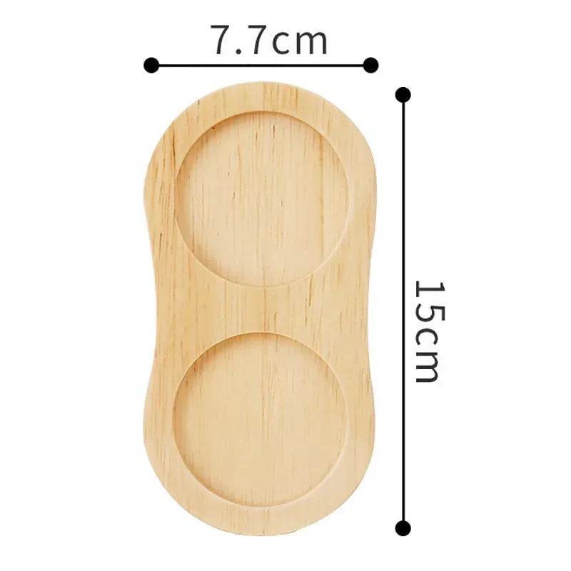 EMESA HOME Wood Pepper Mill Tray Bamboo Salt & Pepper Shaker Stand Double Hole Base Seasoning Bottle Storage Holder Tea Tray Home Decor - Emesa Home