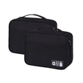Two black travel bags with a visible brand logo on a white background