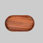 EMESA HOME Solid Wood Serving Tray Oval Tea Tray Decorative Wood Plate Fruit Tray Vegetable Platter Home Bread Dessert Cake Plate Tableware - EMESA HOME™