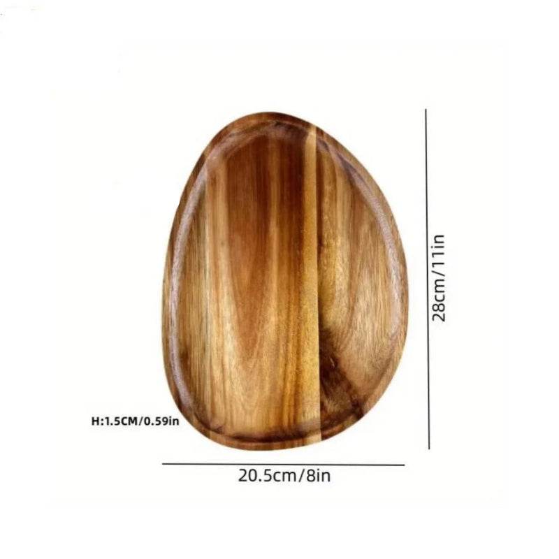 EMESA HOME Japanese Solid Wood Fruit Plate, Multi-Size Wooden Tray, High-Quality Fruit & Snack Serving Tray A 6 Inches