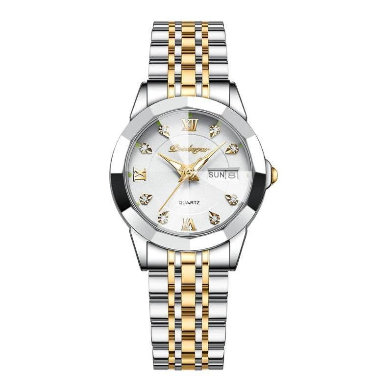 EMESA HOME Luxury Ladies Wristwatch, Luminous Waterproof Quartz Date & Week Display, Stainless Steel Women's Dress Watch with Box - EMESA HOME™