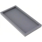 Gray rectangular silicone baking mold on a white background