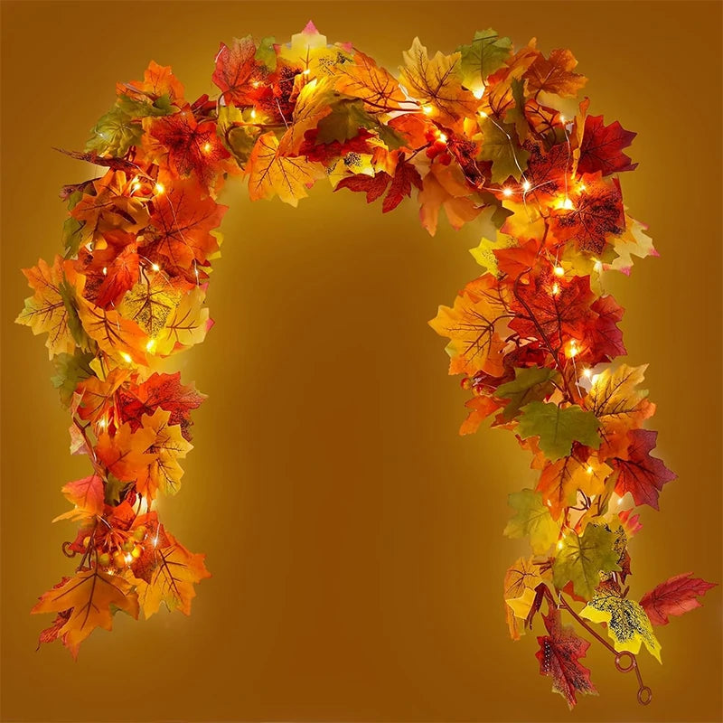 EMESA HOME 200CM Artificial Maple Leaf Garland Vine for Autumn Decor