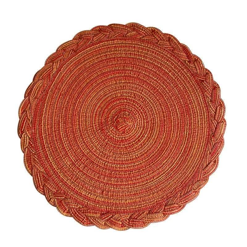 EMESA HOME 4PCS Round Table Mats Woven Placemats Heat Insulation Mat Dining Table Potholder Coaster Party Wedding Home Decoration Props - EMESA HOME™
