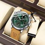 EMESA HOME Luxury Men's Watch - Quartz Waterproof Luminous Date Chronograph, Leather Military Sports Wristwatch - EMESA HOME™