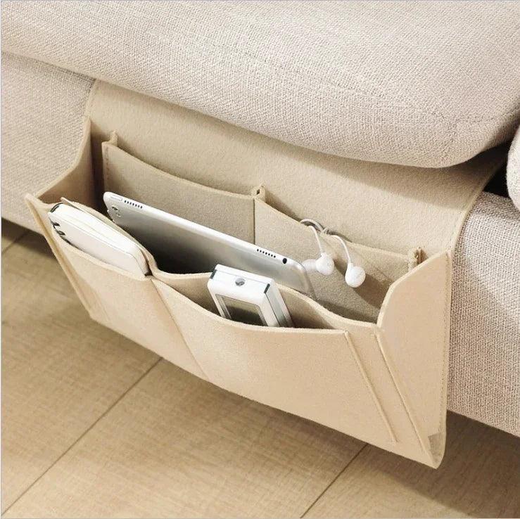 EMESA HOME Felt Bedside Storage Organizer – Anti-Slip Hanging Sofa & Bedside Pocket Holder for Remote, Phone & Essentials
