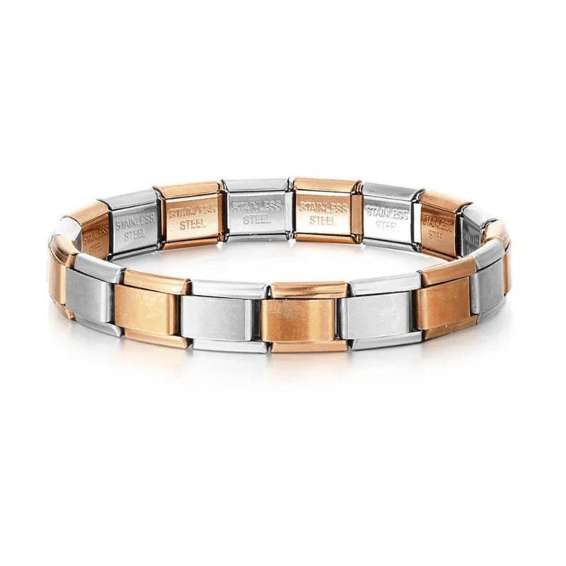 EMESA HOME 9mm Italian Charm Bracelet – Fashion Stainless Steel Elastic Link Chain Bangle, DIY Customizable Jewelry for Women & Men - EMESA HOME™