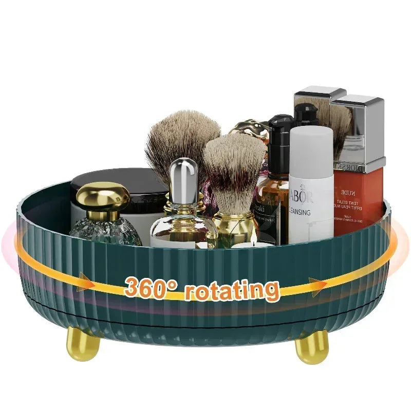 EMESA HOME 360° Rotating Vanity Organizer – Large Capacity Black Makeup & Perfume Storage - EMESA HOME™