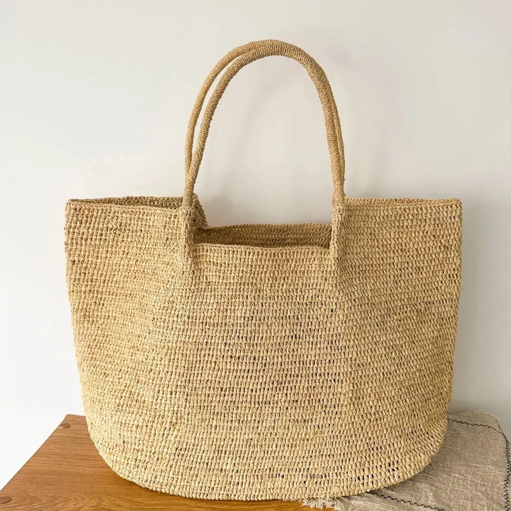 EMESA HOME 2026 Women’s Raffia Woven Tote Bag – Large Capacity Summer Shoulder Bag for Beach, Travel & Vacation