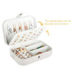 Boîte à bijoux portable Emesa Home – Organisateur de bijoux en cuir avec rangement zippé pour le voyage et l'exposition